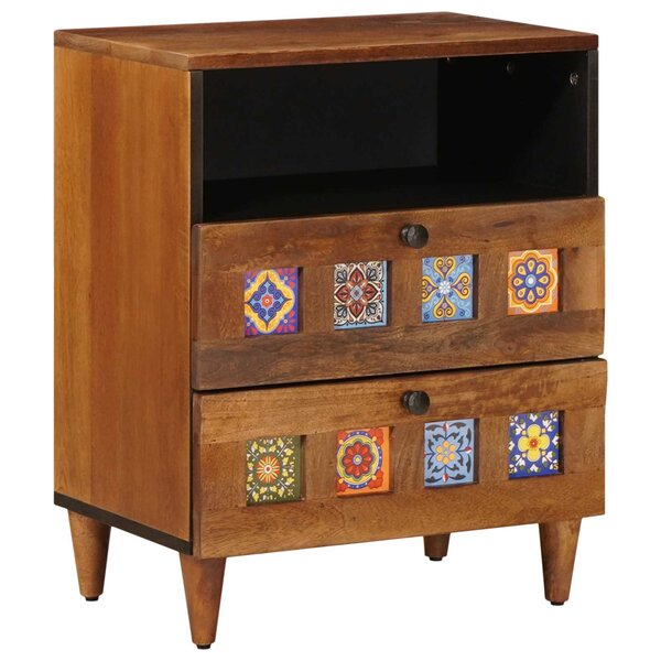vidaXL Cabinet de chevet Marron 50 x 33 x 62 cm Bois de mangue massif