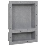 vidaXL Niche de douche avec 2 compartiments Gris mat 41x51x10 cm
