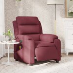 vidaXL Fauteuil de massage inclinable électrique Rouge bordeaux Tissu