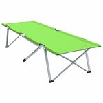 vidaXL Lit de camping pliant 2 Pièces Vert foncé 62 x 194 x 42 cm