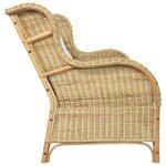 vidaXL Canapé 2 places Rotin naturel et lin