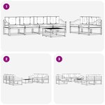 vidaXL Ensemble de canapés d'extérieur 6 pc Blanc et gris clair