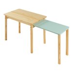 Bureau table poste de travail extensible pour enfant 60 x 38 x 51 5 cm vert menthe 03_0009053