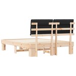 vidaXL Cadre de lit avec tête de lit rembourrée Noir 135 x 190 cm