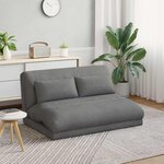 vidaXL Fauteuil de sol ajustable Gris foncé Velours