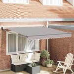 vidaXL Auvent Rétractable Gris clair 350 x 250 cm tissu
