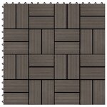 vidaXL Carreau de terrasse 11 Pièces Marron foncé 30 x 30 cm WPC