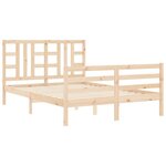 vidaXL Cadre de lit avec tête de lit 140x200 cm bois massif