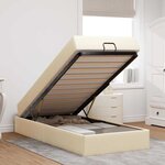 vidaXL Cadre de lit avec matelas Crème 80 x 200 cm tissu