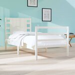 vidaXL Cadre de lit Blanc Bois de pin massif 75x190 cm Petit simple
