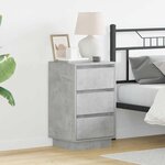 vidaXL Cabinet de Chevet avec Éclairage LED Gris Béton 39x34 5x65 cm Bois d'ingénierie