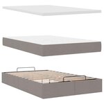 VidaXL Cadre de lit ottoman avec matelas taupe 120x190 cm tissu