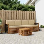 vidaXL Ensemble de canapés d'extérieur 5 Pièces Naturel et Beige