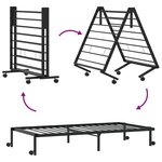 vidaXL Cadre de lit sans matelas pliable noir 100x200 cm acier