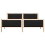 vidaXL Cadre de lit Marron et noir 200 x 200 cm Bois massif en pin