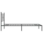vidaXL Cadre de lit métal sans matelas avec tête de lit noir 90x190 cm