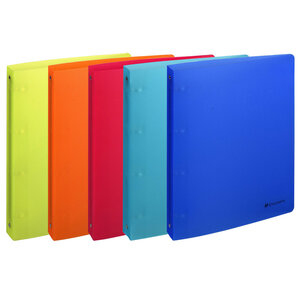 Classeur 4 anneaux 30mm polypropylène 12/10e Linicolor - A4 maxi  couleur aléatoire x 15 EXACOMPTA