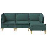 vidaXL Canapé modulaire avec rangement 4 Pièces Vert foncé Tissu