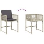 vidaXL Ensemble à manger de jardin et coussins 9 Pièces gris clair rotin
