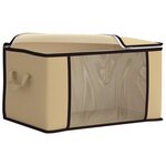 vidaXL Boîte de rangement avec fenêtre latérale transparente Crème