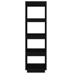 Vidaxl bibliothèque/séparateur de pièce noir 40x35x135 cm pin massif