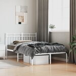 vidaXL Cadre de lit métal avec tête de lit blanc 120x200 cm