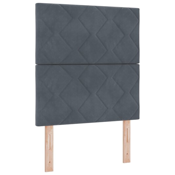 vidaXL Tête de lit en velours gris foncé avec blocs en diamant - 80 cm