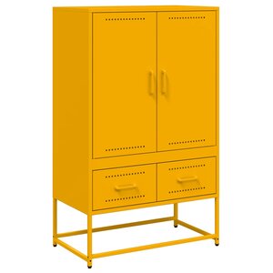 vidaXL Buffet haut jaune moutarde 68x39x111 5 cm acier