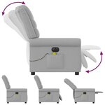 vidaXL Fauteuil de massage inclinable électrique gris nuage tissu