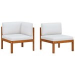 vidaXL Salon de jardin 2 pièces avec coussins en bois d'acacia et corde