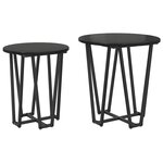 vidaXL Ensemble de tables d'appoint 2 Pièces Chêne noir