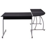vidaXL Bureau d'angle en forme de L Noir