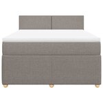vidaXL Sommier à lattes de lit avec matelas Taupe 140x190 cm Tissu
