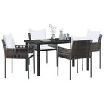 vidaXL Ensemble de salle à manger pour jardin 5 Pièces Marron Poly rotin