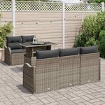 vidaXL Ensemble de canapé de jardin 6 Pièces Gris Poly Rattan