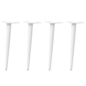 vidaXL Pieds de table basse coniques 4 pièces Blanc 42-43 cm Acier