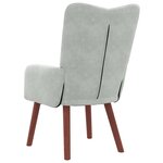 vidaXL Fauteuil relaxant Gris clair 63 x 67 x 94 cm Velours