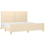 vidaXL Cadre de lit sans matelas crème 200x200 cm tissu