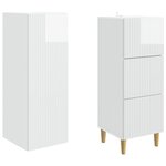 vidaXL Ensemble de Meubles 2 Pièces Blanc brillant 33 x 34 5 x 90 cm