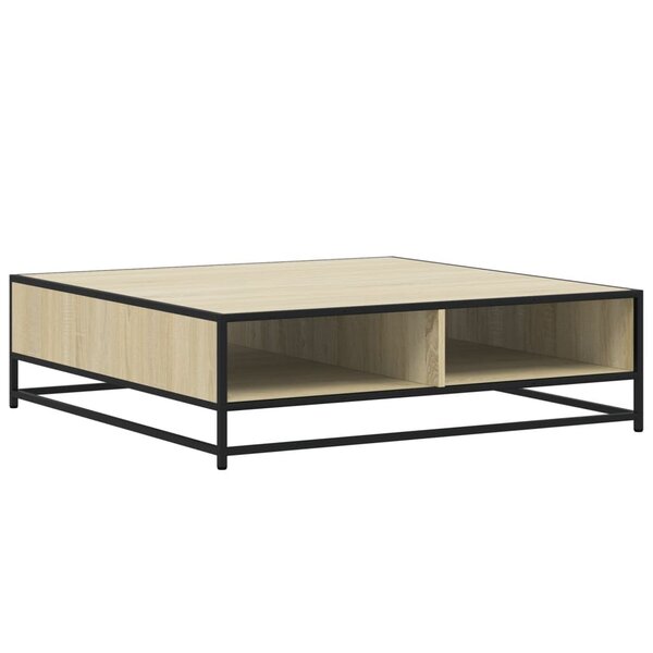 vidaXL Table basse chêne sonoma 100x100x30 cm bois d'ingénierie/métal