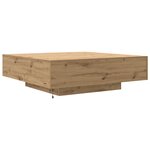 vidaXL Table basse avec lumières LED Chêne artisanal 100x100x31 cm