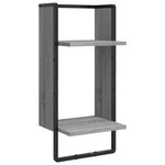 vidaXL Ensemble d'étagères murales avec barres 4 Pièces sonoma gris