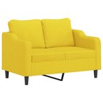 vidaXL Canapé à 2 places Jaune clair 120 cm Tissu