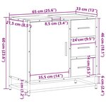 vidaXL Armoire de lavabo de salle de bain chêne fumé 65x33x60 cm