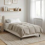 vidaXL Duvet d'été simple Matelassé Crème 135 x 200 cm Microfibre