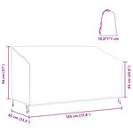 vidaXL Housse de banc de jardin Noir 185 x 85 x 65 / 94 cm Tissu 600D