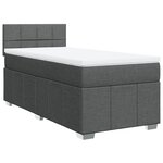 vidaXL Sommier à lattes de lit avec matelas Gris foncé 90x200 cm Tissu