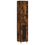 vidaXL Buffet haut Chêne fumé 34 5x34x180 cm Bois d'ingénierie