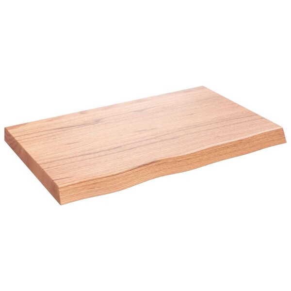 vidaXL Dessus de table marron clair bois chêne massif traité