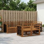 vidaXL Ensemble de canapé d'angle 6 Pièces Naturel Bois d'Acacia Massif